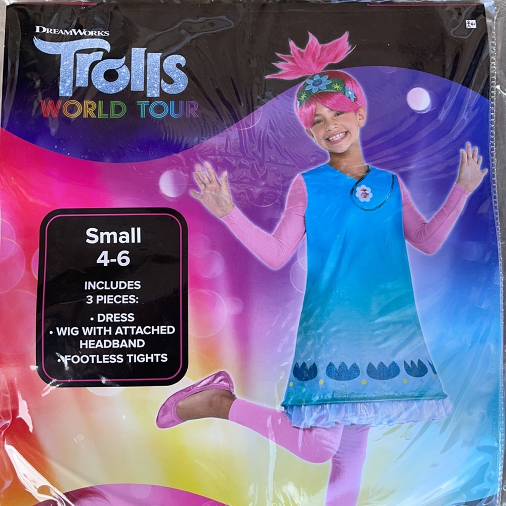 Trolls World Tour: Poppy Kids Costume! New!